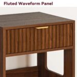 Vaastra Night Stand With 1 Drawer & 1 Shelf, Wooden Bedside Table - Image 10