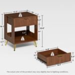 Vaastra Night Stand With 1 Drawer & 1 Shelf, Wooden Bedside Table - Image 11