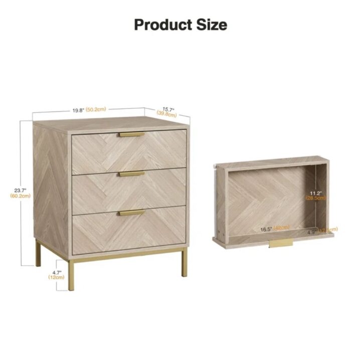 Luma 3 - Drawer Nightstands with Storage Table Bedside Table - Image 7