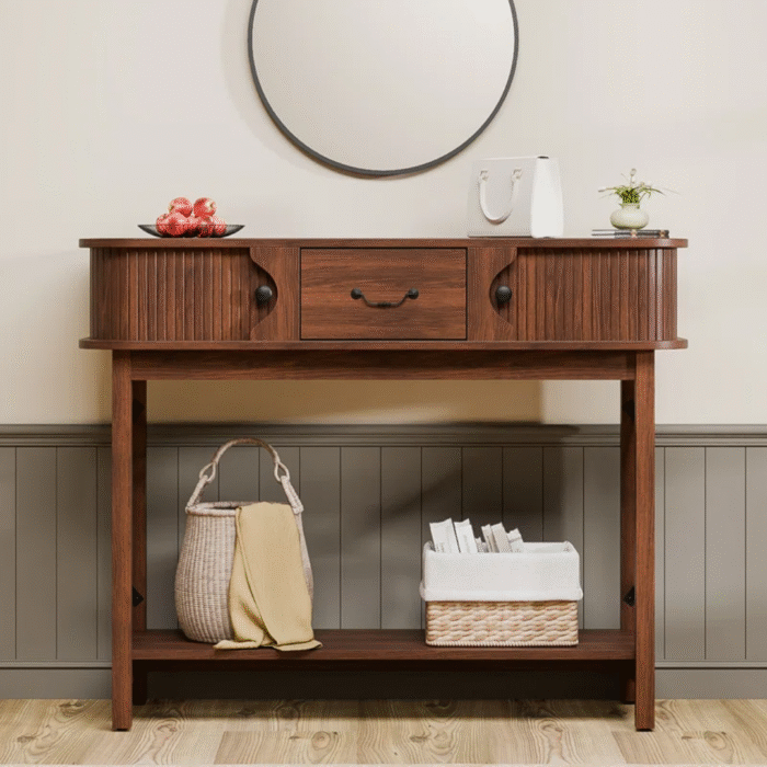 Kashi Inlay Console Table With Window-Style Drawers - Image 2
