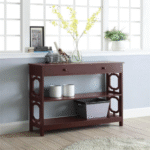 Deccan Classic 1-Drawer Console Table with Shelves - Image 2