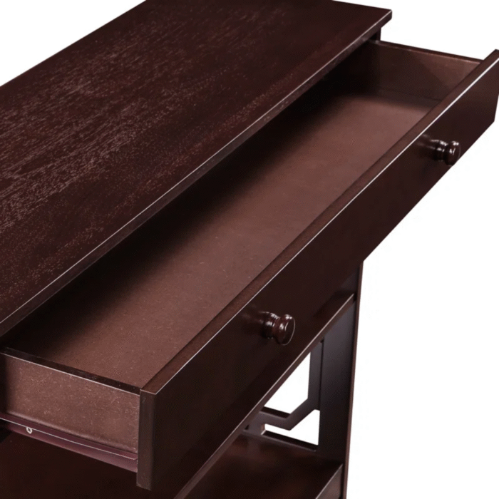 Deccan Classic 1-Drawer Console Table with Shelves - Image 3
