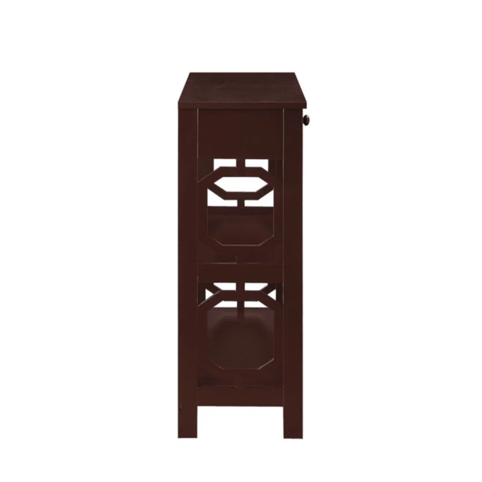 Deccan Classic 1-Drawer Console Table with Shelves - Image 7
