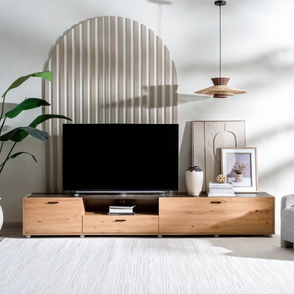 1 Premium TV Unit for Up to 80 Inches – Natural Grey Finish - Image 1