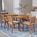 6-seater solid wood dining set
