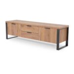 Modern TV Unit for Up to 55 Inches – Light Brown & Black - Image 5