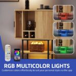 Premium Wooden Wine Bar Cabinet with Wine Racks & Dual Side Storage Cabinets for Home Bar - Image 4