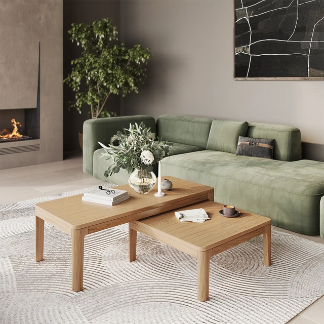 10-9990-Perle_Coffee_Table-1600x1600 Wooden Square Coffee Table for Living Room - Image 1