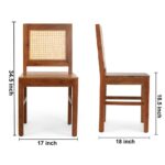 Sheesham Wood 6 Seater Dining Table Set With 6 Cane Backrest Solid Wood Chair - Image 4