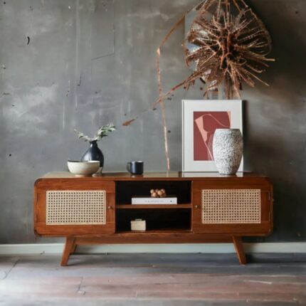 Wooden TV Console – Nismaaya Gia Wooden Media Console