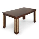 Sheesham Wood 6 Seater Dining Table Set With 6 Cane Backrest Solid Wood Chair - Image 6