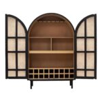 Teak Wood & Rattan Bar Cabinet - Image 2