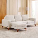 Fabric 3-Seater Sofa with Left Chaise - Beige - Image 3