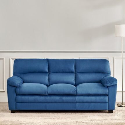 Velvet 3-Seater Sofa - Blue