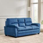 Velvet 3-Seater Sofa - Blue - Image 6