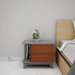 Grey & Dark Brown color Bedside Table