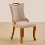 Set of 2 Faux Leather Dining Chairs – Beige - Image 3