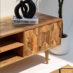 Teak Wood & Rattan TV Unit – Nismaaya Manti Media Console - Image 5