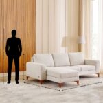 Fabric 3-Seater Sofa with Left Chaise - Beige - Image 5