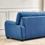 Velvet 3-Seater Sofa - Blue - Image 3