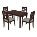 4 Seater sheesham wood Dining Set (With Cushion - Omega Pearl) - Image 3