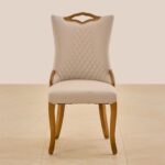 Set of 2 Faux Leather Dining Chairs – Beige - Image 5