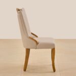 Set of 2 Faux Leather Dining Chairs – Beige - Image 6