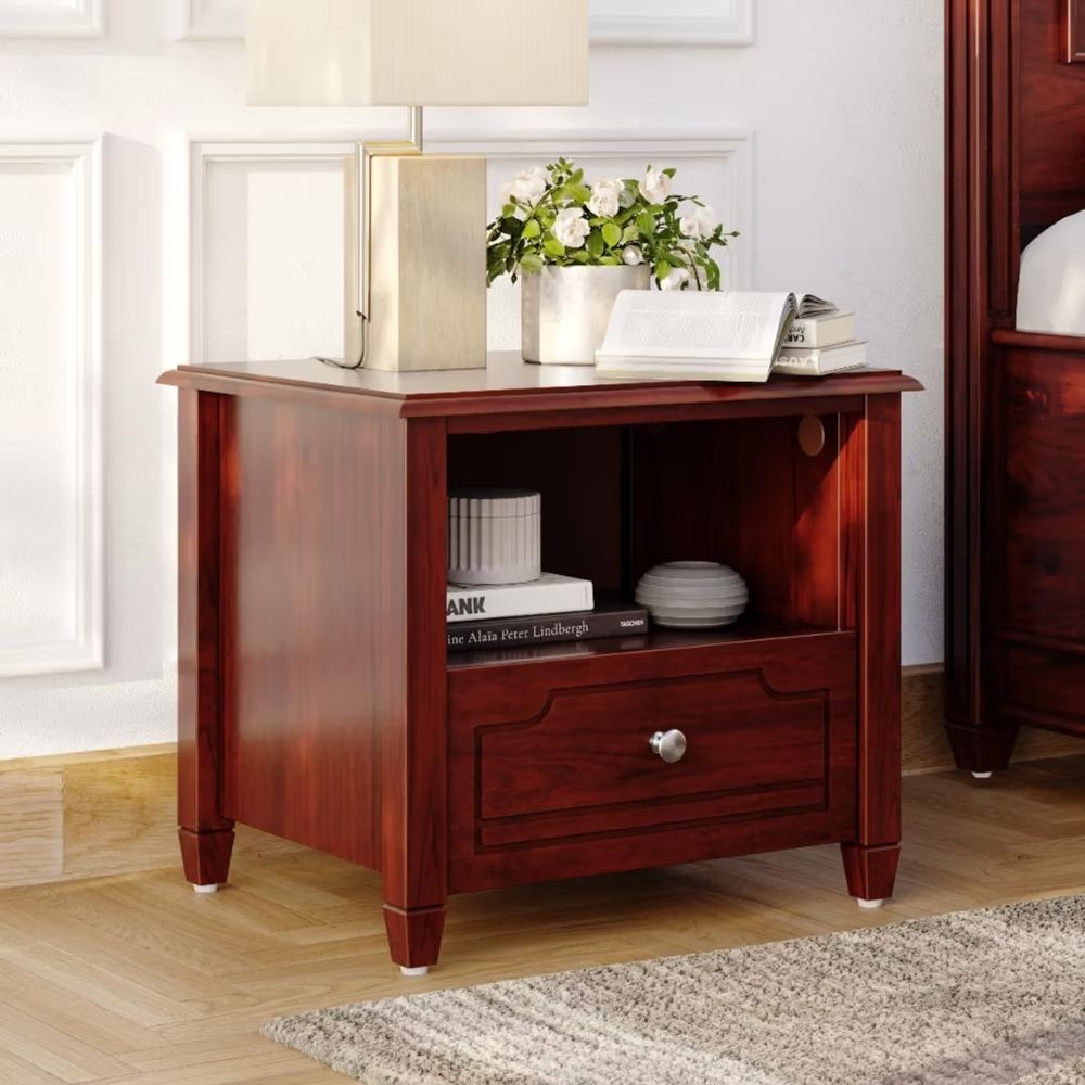 11 Teak wood Bedside Table - Ambrosia Teak - Image 1