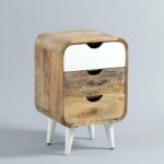 Wooden White Storage Bedside Table