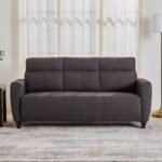 Fabric 3-Seater Sofa - Brown