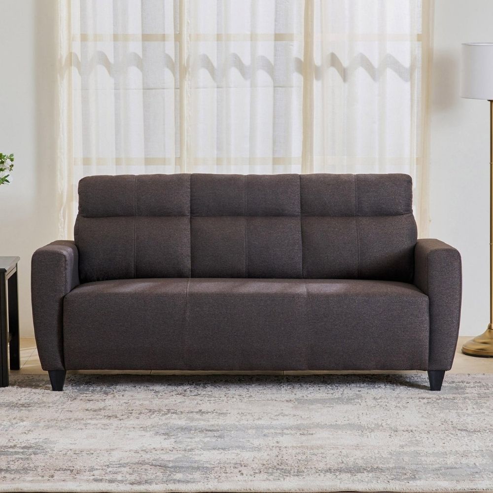 11 Fabric 3-Seater Sofa - Brown - Image 1