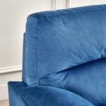 Velvet 3-Seater Sofa - Blue - Image 5