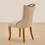 Set of 2 Faux Leather Dining Chairs – Beige - Image 2