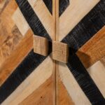 Solid Mango Wood Bar Cabinet with Elaborate Front – 100 cm - Image 5