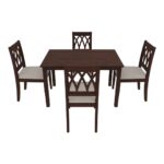 4 Seater sheesham wood Dining Set (With Cushion - Omega Pearl) - Image 6