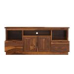 Wooden Two-Door TV Unit - Image 4