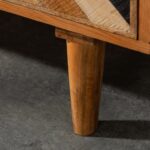 Solid Mango Wood Bar Cabinet with Elaborate Front – 100 cm - Image 6