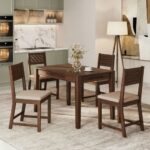 4-seater sheesham wood dining set with four chairs