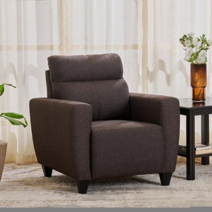 Fabric 1-Seater Sofa - Brown