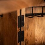 Solid Mango Wood Large Bar Cabinet with 3D Carvings – Natural Finish - Image 5