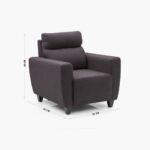 Fabric 1-Seater Sofa - Brown - Image 4