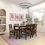 Dining Set 1+6 (Rubberwood, Dark Cappuccino Finish)