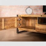 Modern Solid Wood TV Stand with 2 Drawers - Image 5