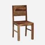 Sheesham Wood Dining Chair in Rustic Teak Finish - Image 3