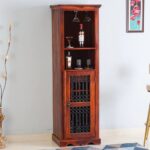 Sheesham Wood Bar Unit – Maple Finish - Image 3