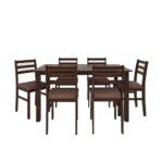 Dining Set 1+6 (Rubberwood, Dark Cappuccino Finish) - Image 9