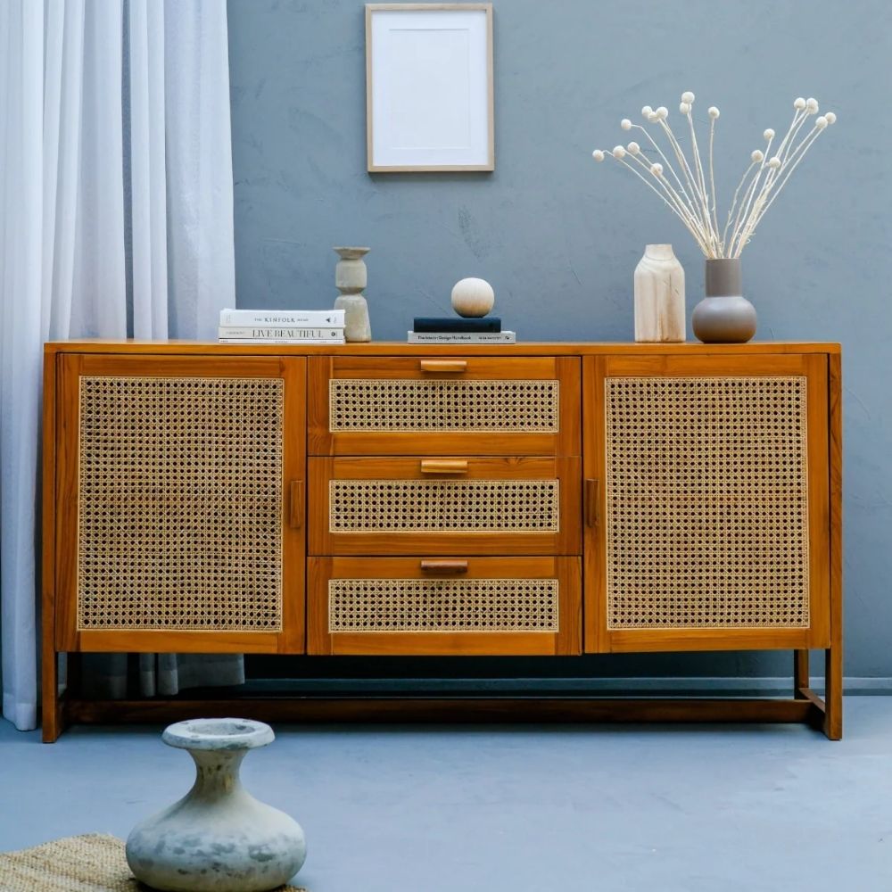 122 Industrial Style Large Mango Wood Sideboard TV Unit - Image 1