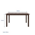 Dining Set 1+6 (Rubberwood, Dark Cappuccino Finish) - Image 3