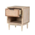 Cane Bedside Table In White distressed Finish - Image 3