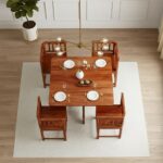 Sheesham 4 Seater Square Dining Set - Image 7